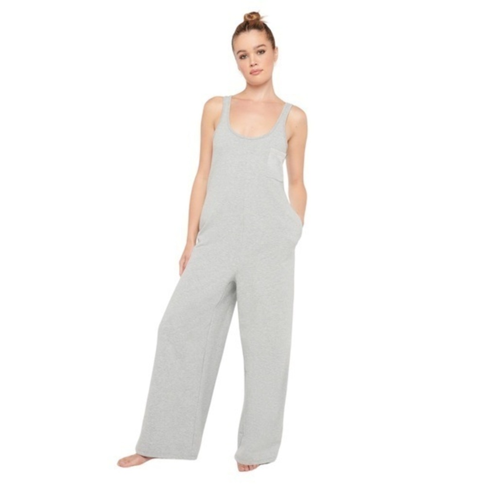Savage X Fenty Xssential Relaxed Wide Leg Jumpsuit in Platinum Grey
